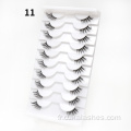 10 paires à moitié fixes cils naturels demi-cils